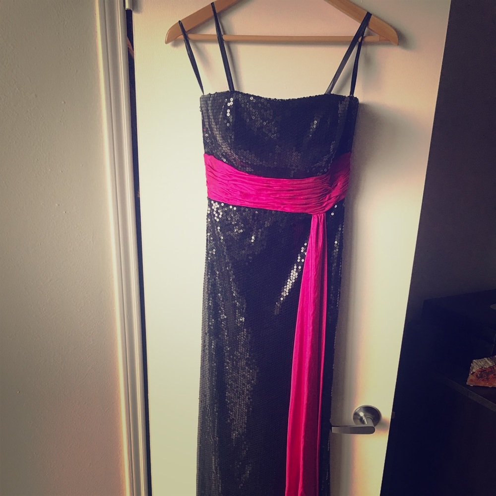 Black sequin prom dress